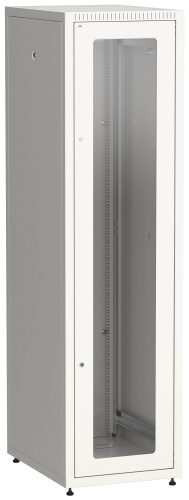 ITK Шкаф сетевой напольный LINEA E 33U 600х800мм стеклянная передняя дверь задняя металлическая серый | код LE35-33U68-GM | IEK